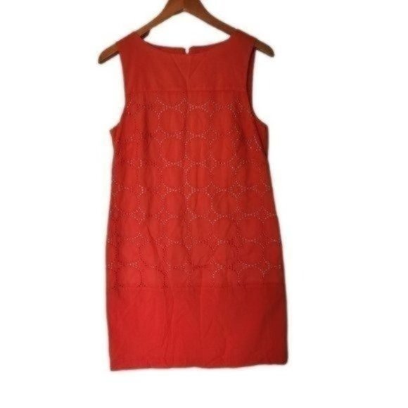 Studio One Sleeveless Crew Neckline Shift Dress Orange size‎ 8 Cotton - Picture 3 of 12